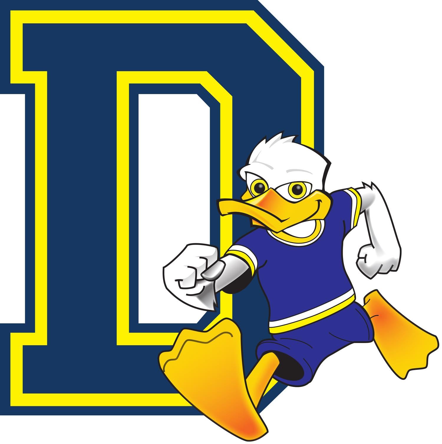 D and duck mascot